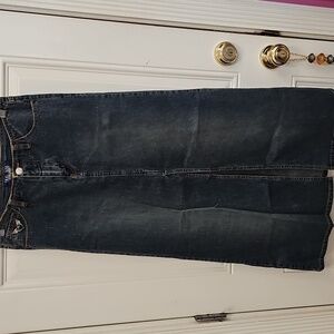 Y2k, 2000s, Maxi, Cotton, Skirt, Denim, Stretch, Office, School, Casual, Women's